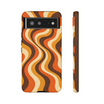 Groovy Wave Lines Retro Art Tough Phone Case