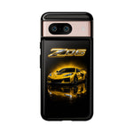 Z06 Corvette Phone Case, Yellow Neon Chrome Studio Cover