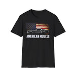 American Muscle Fastback Shirt Patriotic USA Flag | Classic Silhouette Vintage Car T-Shirt