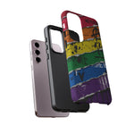 Rainbow Grunge Ripped Stripes phone case | Tough Cases