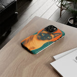 Siamese Cat Retro Halftone Portrait Case - Orange Teal Print