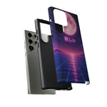 Neon Vaporwave Moonphone Case | Retro 80s Grid Sunset Phone Case