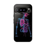 Neon Anatomical Skeleton Phone Case | Internal Displacement Art