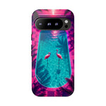 Neon Flamingo Pool Vaporwave Art Tough Phone Case
