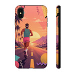 Retro Runner Sunset phone case | 80s Vaporwave jogging design