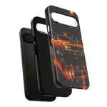 Orange Cuda Phone Case, Rainy City Night Muscle Car Tough Cover