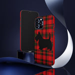 Scottish Terrier Silhouette Plaid Art Tough Phone Case