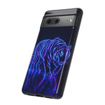 Neon Blue Tiger phone case | tough protective cover