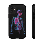 Neon Anatomical Skeleton Phone Case | Internal Displacement Art