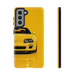 Yellow Supra Phone Case, MK4 90s JDM Legend Tough Protective Cover for Men