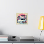 Integra DC2 Poster JDM Drift Car Japanese Rising Sun Cherry Blossom Art