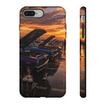 Muscle Car Meet Phone Case, Golden Hour Cars Coffee Tough Cover