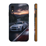 Skyline GT-R R34 White Nurburgring Speed Art Tough Phone Case
