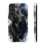 Black Lab Watercolor Art Tough Phone Case - Dog Portrait