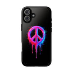 Glitch Peace Sign Phone Case, RGB Melt Digital Art Tough Cover, Gift