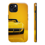 Yellow Corvette Phone Case, C3 Stingray Classic Sports Cover, Gift
