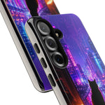 Lo-Fi Cat Neon Rain Window Vaporwave Art Tough Phone Case