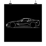 Chevy Corvette C5 Poster Side Profile Classic Sports Car Wall Art Print