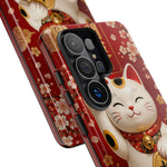 Maneki Neko Lucky Cat Art Tough Phone Case