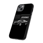 Black Z28 Camaro Phone Case Muscle Car American Flag Tough Cover