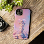 Praying Cherub Statue halo Vaporwave Aesthetic phone case