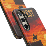 Western Sunset Cowboy Phone Case | Rugged Protective Cover