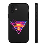 Synthwave Sunset Triangle Phone Case Retro Vaporwave Case