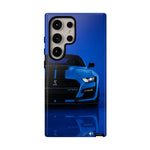 Blue Mustang Art Phone Case, GT500 American Muscle Car Tough Cover for Men
