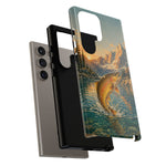 Leaping Golden Trout Lake Scene phone case | Tough Cover