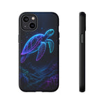 Neon Cyber Sea Turtle Tough Phone Case Ocean Design