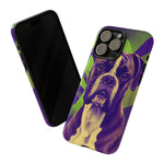 Boxer Halftone Portrait Tough Phone Case - Green and Violet