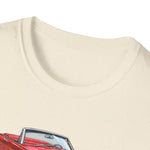 Red 1966 Continental Classic Car T-Shirt | Vintage Convertible Illustration