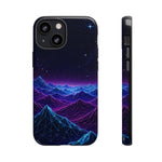 Retro Neon Mountains Phone Case | Vaporwave Galaxy Landscape