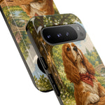 Cocker Spaniel Picnic Scene phone case | vintage dog art