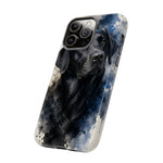Black Lab Watercolor Art Tough Phone Case - Dog Portrait