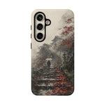 Autumn Temple Steps phone case | Japanese watercolor landscape cover