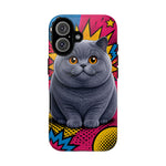 British Shorthair Round Pop Art Tough Phone Case