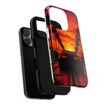 Matte Black MK4 Supra Sunset Tough Phone Case - Palm Silhouette