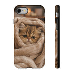 Persian Kitten Burrito Phone Case, Cozy Blanket Portrait Cover