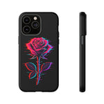 Glitch Rose Neon Phone Case Vaporwave Tough Cover