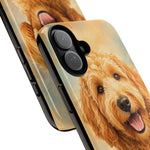 Goldendoodle Fluffy Curls Portrait Art Tough Phone Case