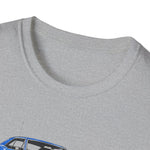 Blue 1966 GTO Muscle Car Trio Illustration T-Shirt | Classic Auto Shirt
