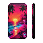 Neon Sunset Beach Radiant Vaporwave Phone Case – Tropical Aesthetic