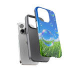 Bubbles Over Grass phone case | Tough Cover