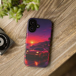 FD RX-7 Retro Sunset Sports Car Tough Case | Neon Vaporwave Beach Drive