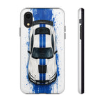 GT500 Phone Case, White Top-Down Painterly Stripe Cover, Gift