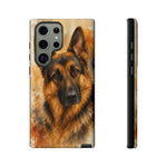 German Shepherd Loyal Watercolor Portrait Art Tough Phone Case