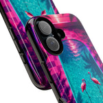 Neon Flamingo Pool Vaporwave Art Tough Phone Case
