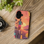 Retro Runner Sunset phone case | 80s Vaporwave jogging design