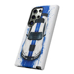 GT500 Phone Case, White Top-Down Painterly Stripe Cover, Gift